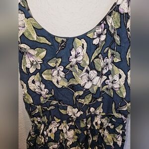FREE PEOPLE SZ XS LILAC LAVENDER GREEN FLORAL DRESS